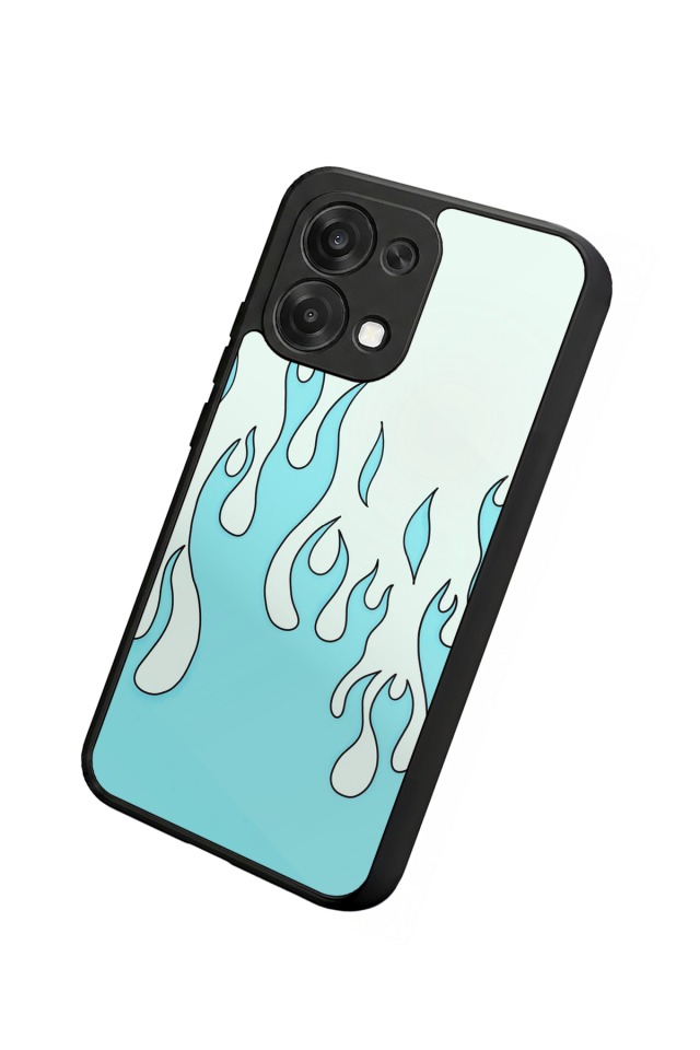 Oppo A6 Pro Uyumlu Retro Flame Patterns Tasarımlı Glossy Premium Kılıf
