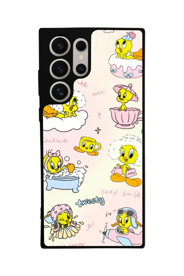 Samsung Galaxy S22 Ultra Uyumlu Tweety Tasarımlı Glossy Premium Kılıf