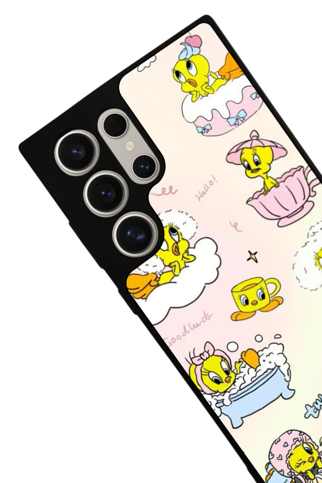 Samsung Galaxy S22 Ultra Uyumlu Tweety Tasarımlı Glossy Premium Kılıf