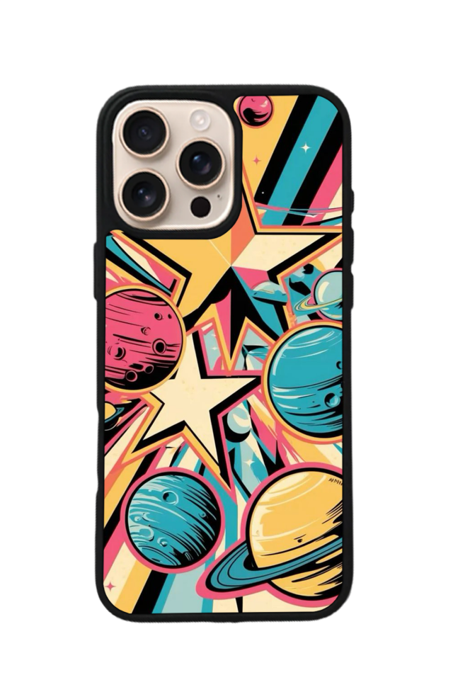 iPhone 15 Pro Max Uyumlu Uzay Tasarımlı Glossy Premium Kılıf
