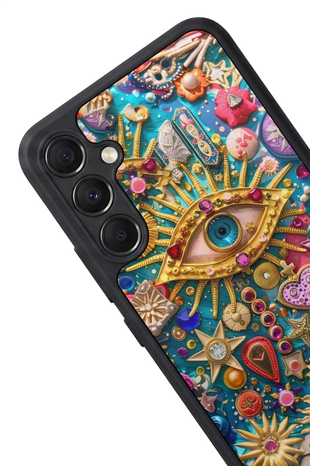 Samsung Galaxy M34 Uyumlu Göz Tasarımlı Glossy Premium Kılıf