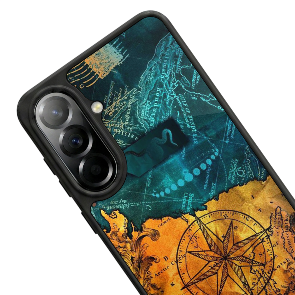 Samsung Galaxy A37 Uyumlu Harita Tasarımlı Glossy Premium Kılıf