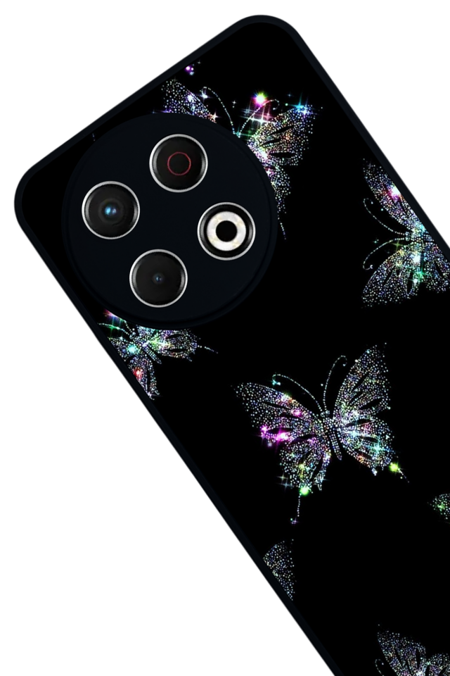 Tecno Spark 30 Pro Uyumlu Kelebek Tasarımlı Glossy Premium Kılıf