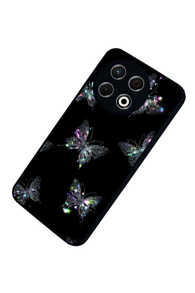 Tecno Spark 30 Pro Uyumlu Kelebek Tasarımlı Glossy Premium Kılıf
