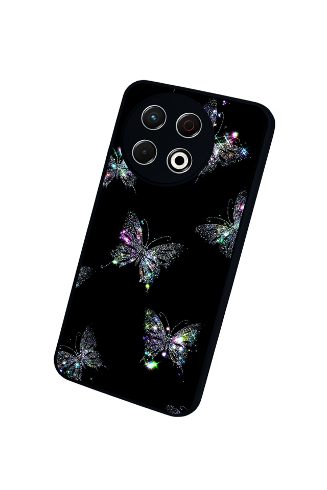 Tecno Spark 30 Pro Uyumlu Kelebek Tasarımlı Glossy Premium Kılıf