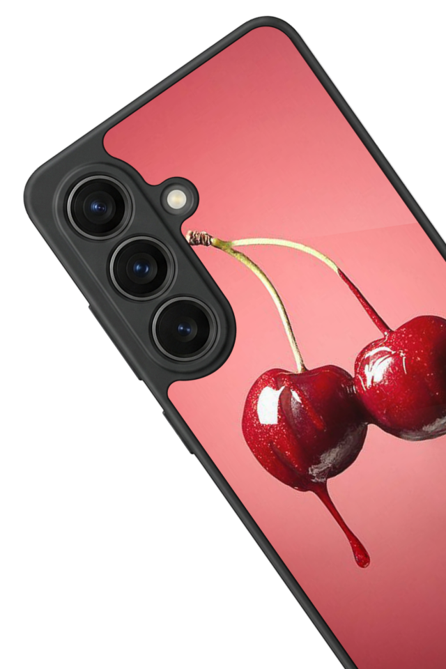 Samsung Galaxy S26 Uyumlu Kiraz Tasarımlı Glossy Premium Kılıf