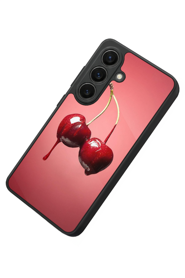 Samsung Galaxy S26 Uyumlu Kiraz Tasarımlı Glossy Premium Kılıf