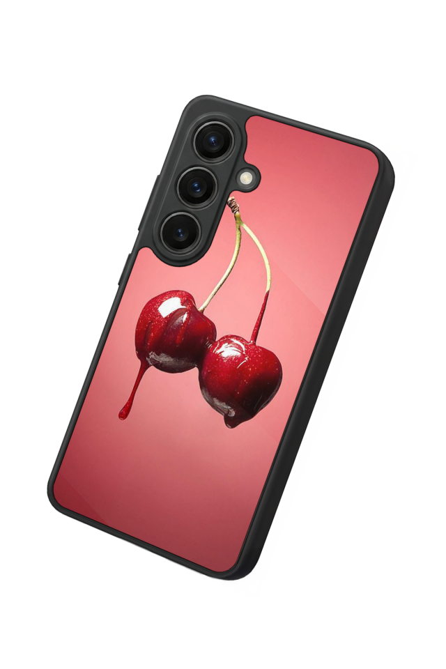 Samsung Galaxy S26 Uyumlu Kiraz Tasarımlı Glossy Premium Kılıf