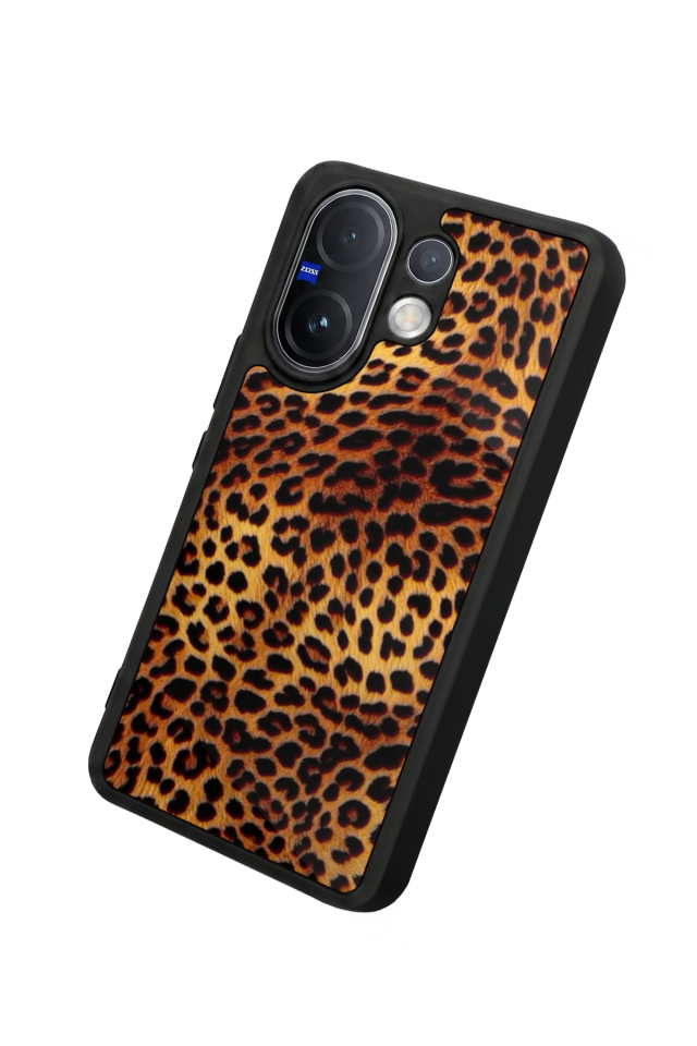 Vivo V60 Uyumlu Leopar Tasarımlı Glossy Premium Kılıf