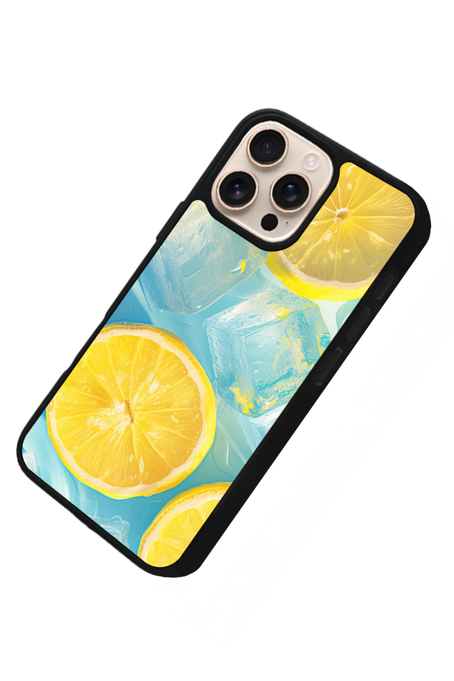 iPhone 15 Pro Uyumlu Limon Tasarımlı Glossy Premium Kılıf