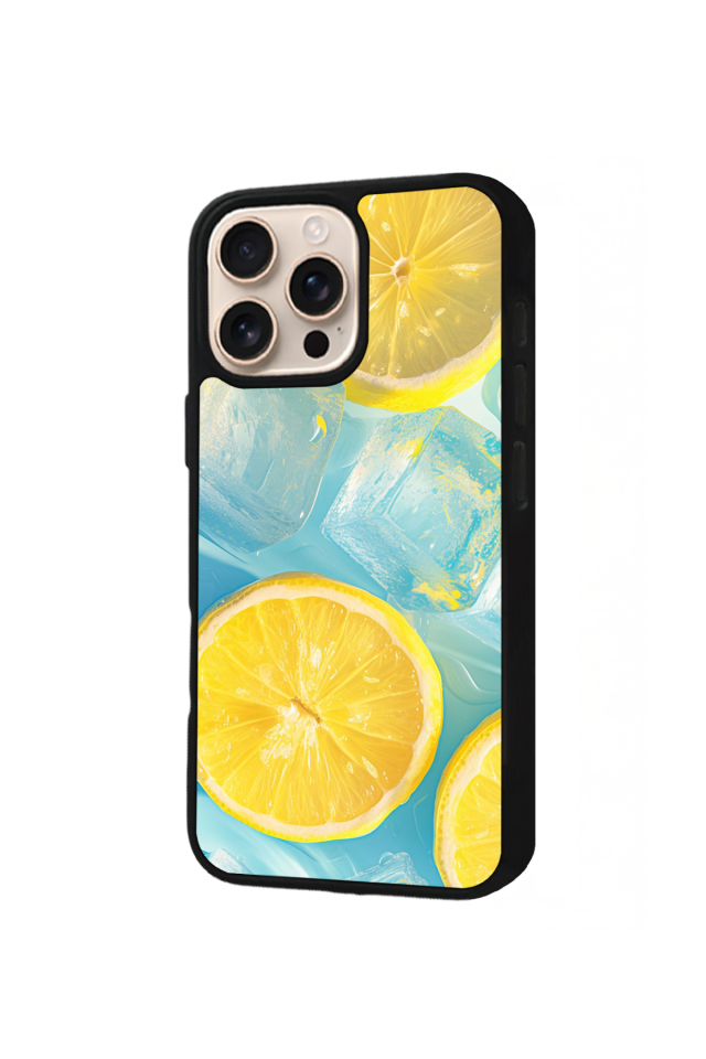 iPhone 15 Pro Uyumlu Limon Tasarımlı Glossy Premium Kılıf