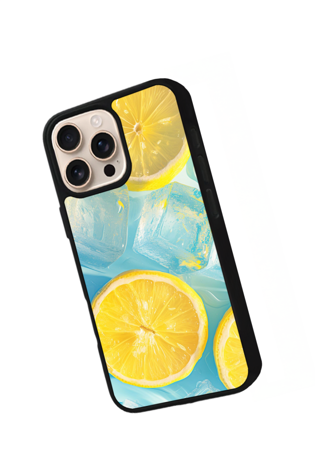 iPhone 15 Pro Uyumlu Limon Tasarımlı Glossy Premium Kılıf