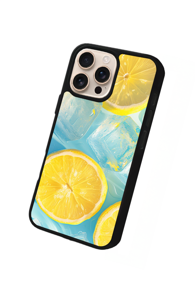 iPhone 15 Pro Uyumlu Limon Tasarımlı Glossy Premium Kılıf