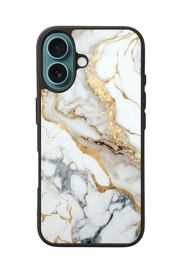 iPhone 16 Uyumlu Mermer Marble Tasarımlı Glossy Premium Kılıf