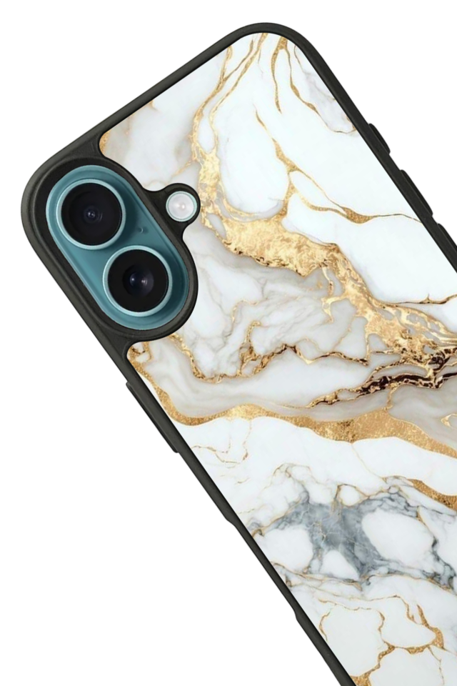 iPhone 16 Uyumlu Mermer Marble Tasarımlı Glossy Premium Kılıf