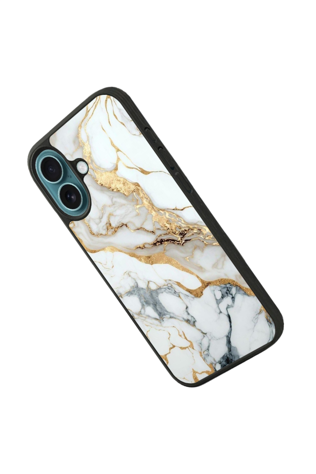 iPhone 16 Uyumlu Mermer Marble Tasarımlı Glossy Premium Kılıf