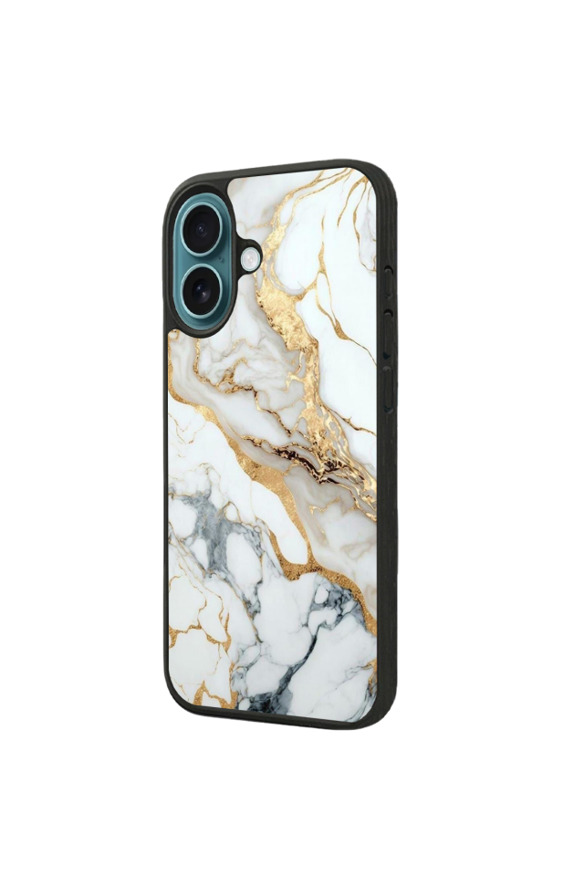 iPhone 16 Uyumlu Mermer Marble Tasarımlı Glossy Premium Kılıf