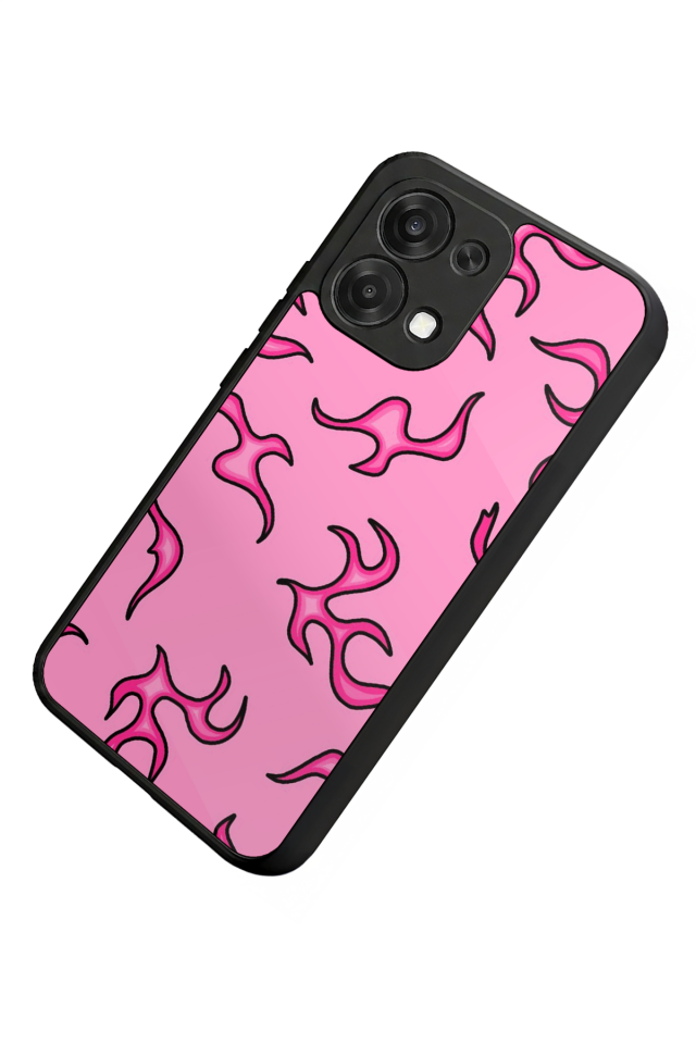 Oppo A6 Pro Uyumlu Retro Flame Patterns Tasarımlı Glossy Premium Kılıf