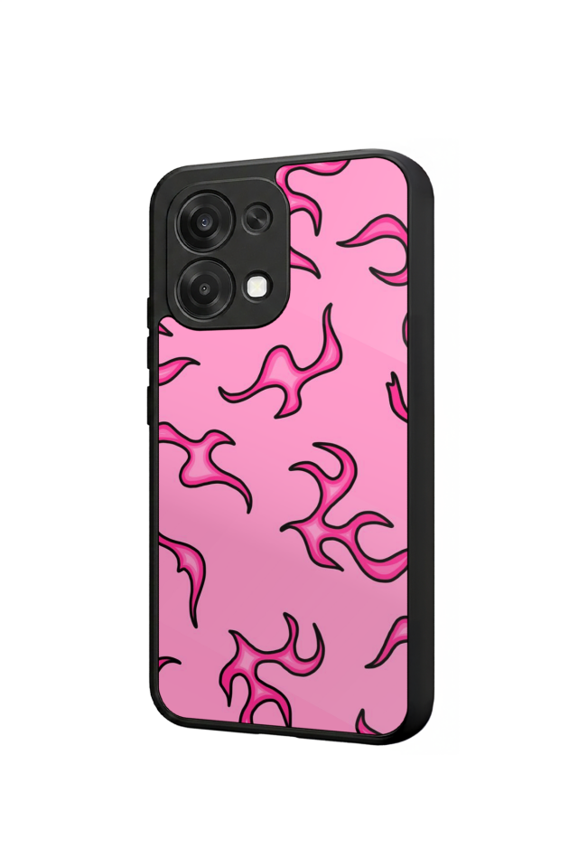 Oppo A6 Pro Uyumlu Retro Flame Patterns Tasarımlı Glossy Premium Kılıf