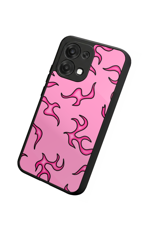 Oppo A6 Pro Uyumlu Retro Flame Patterns Tasarımlı Glossy Premium Kılıf