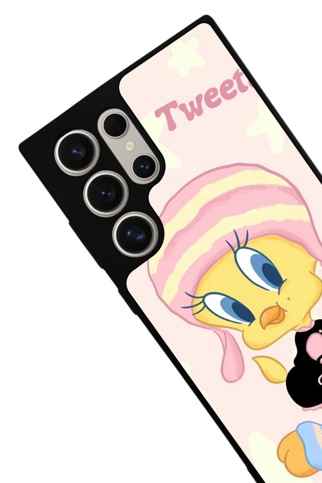 Samsung Galaxy S22 Ultra Uyumlu Tweety Tasarımlı Glossy Premium Kılıf