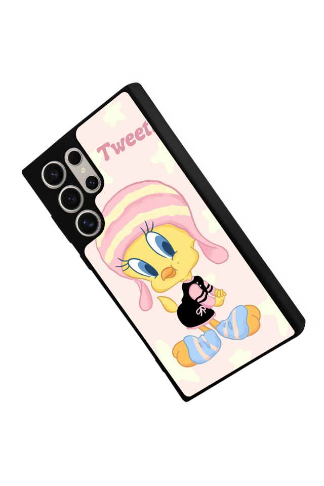 Samsung Galaxy S22 Ultra Uyumlu Tweety Tasarımlı Glossy Premium Kılıf