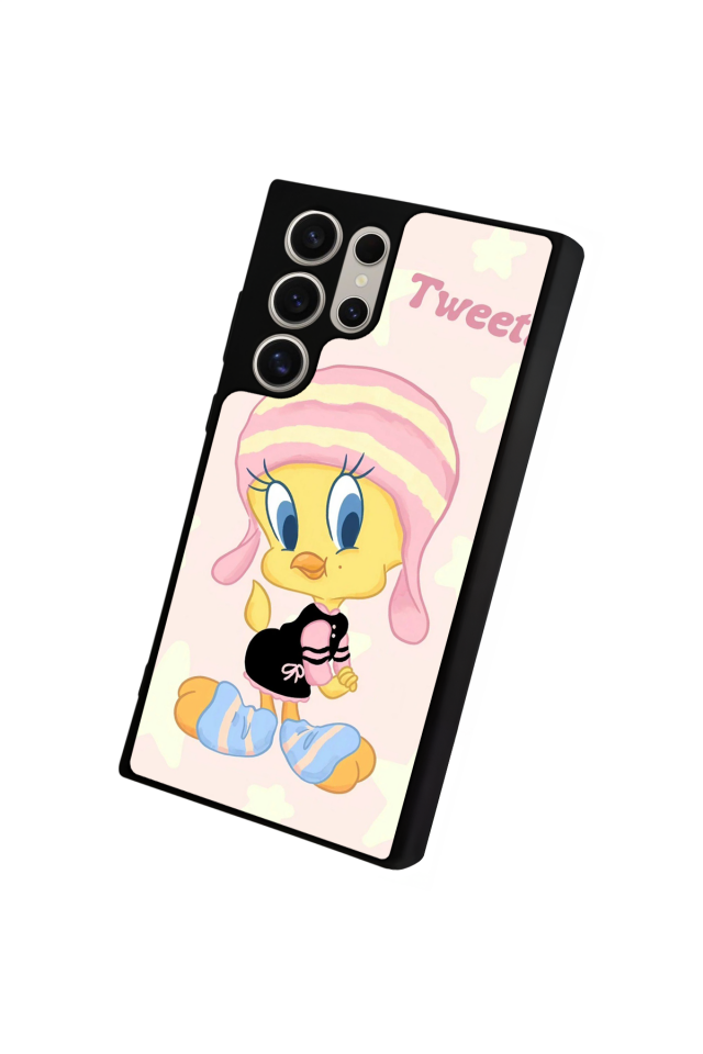 Samsung Galaxy S22 Ultra Uyumlu Tweety Tasarımlı Glossy Premium Kılıf