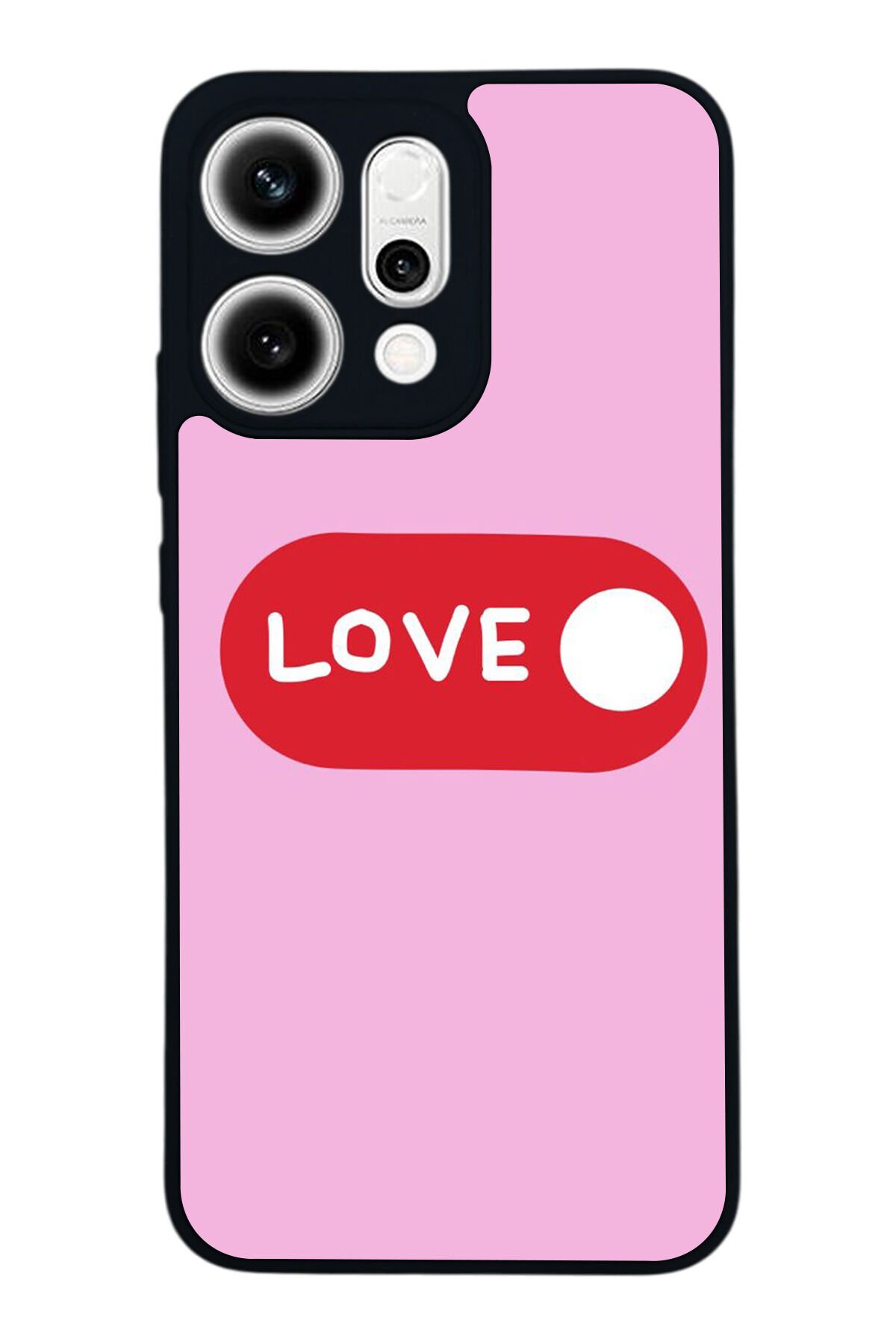 Oppo Reno 14 Uyumlu Kalp Love Tasarımlı Glossy Premium Kılıf