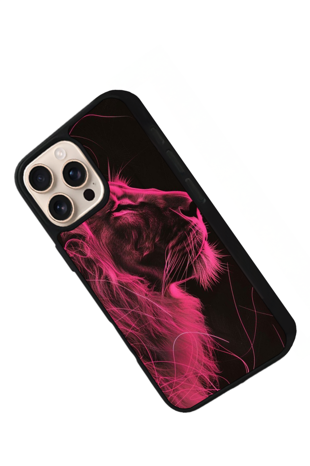 iPhone 15 Pro Uyumlu Aslan Tasarımlı Glossy Premium Kılıf