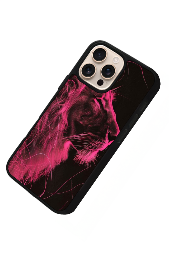 iPhone 15 Pro Uyumlu Aslan Tasarımlı Glossy Premium Kılıf