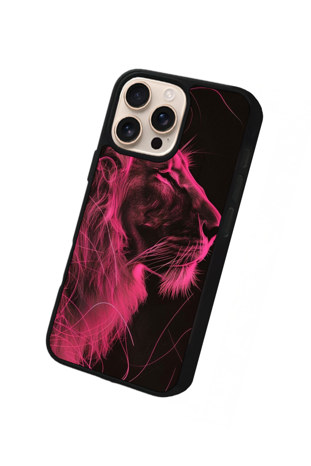 iPhone 15 Pro Uyumlu Aslan Tasarımlı Glossy Premium Kılıf