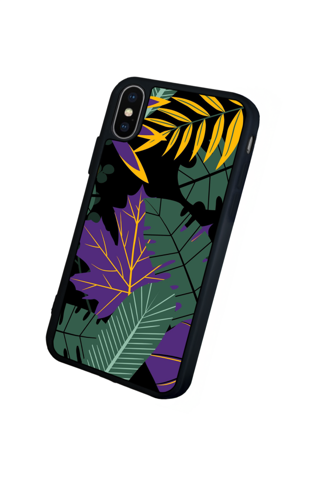 iPhone X/ XS Uyumlu Botanik Tasarımlı Glossy Premium Kılıf