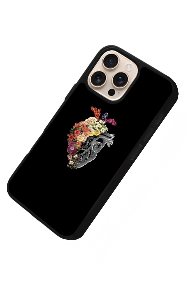 iPhone 16 Pro Uyumlu Kalp Love Tasarımlı Glossy Premium Kılıf
