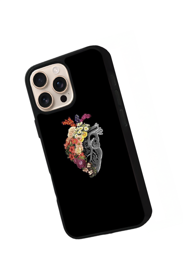 iPhone 16 Pro Uyumlu Kalp Love Tasarımlı Glossy Premium Kılıf