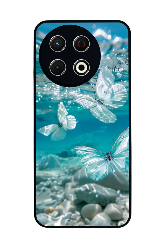 Tecno Spark 30 Pro Uyumlu Kelebek Tasarımlı Glossy Premium Kılıf