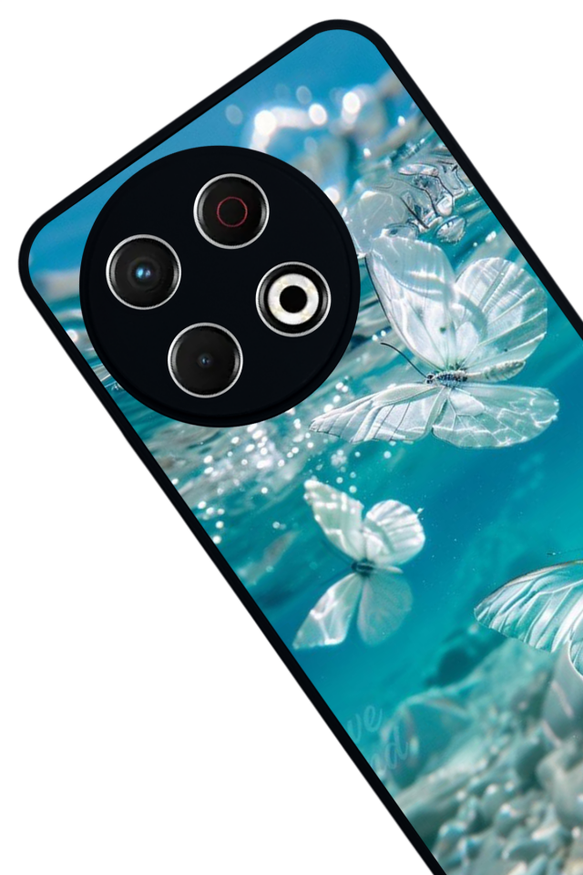 Tecno Spark 30 Pro Uyumlu Kelebek Tasarımlı Glossy Premium Kılıf