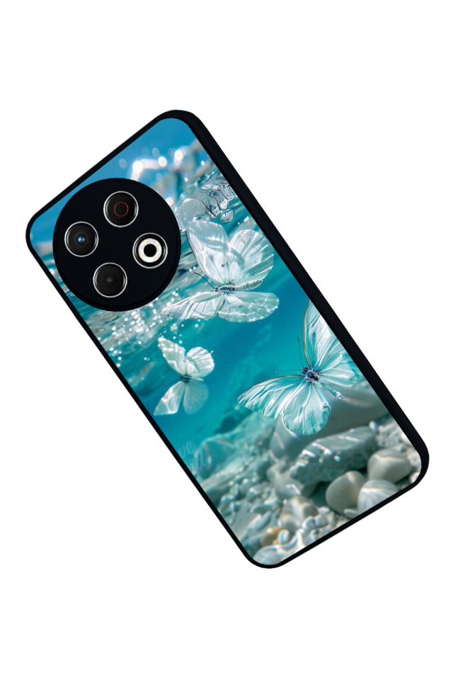 Tecno Spark 30 Pro Uyumlu Kelebek Tasarımlı Glossy Premium Kılıf