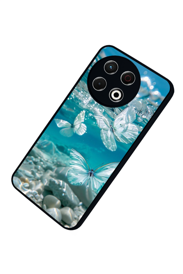 Tecno Spark 30 Pro Uyumlu Kelebek Tasarımlı Glossy Premium Kılıf