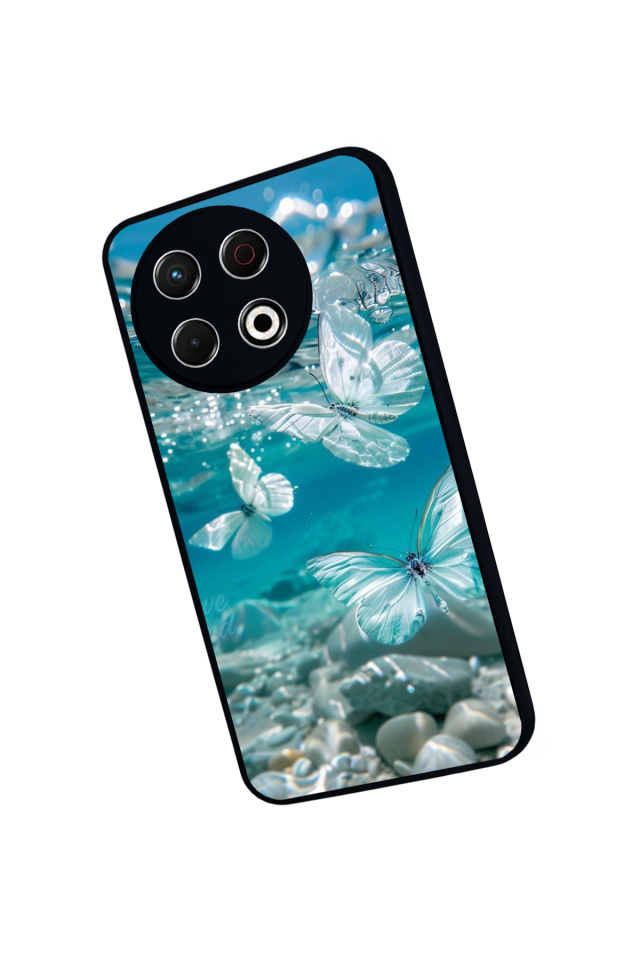 Tecno Spark 30 Pro Uyumlu Kelebek Tasarımlı Glossy Premium Kılıf