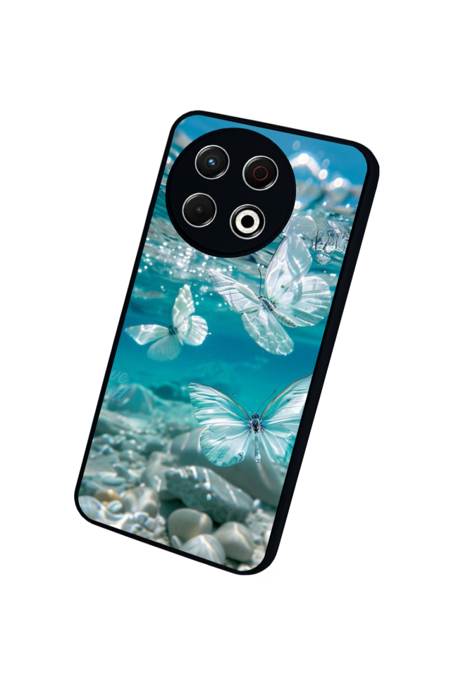 Tecno Spark 30 Pro Uyumlu Kelebek Tasarımlı Glossy Premium Kılıf