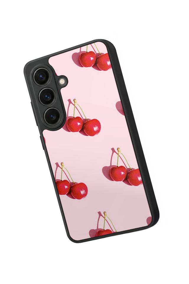 Samsung Galaxy S26 Uyumlu Kiraz Tasarımlı Glossy Premium Kılıf