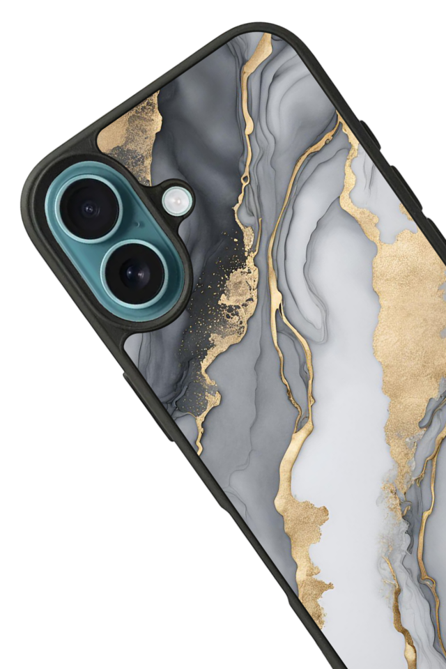 iPhone 16 Uyumlu Mermer Marble Tasarımlı Glossy Premium Kılıf