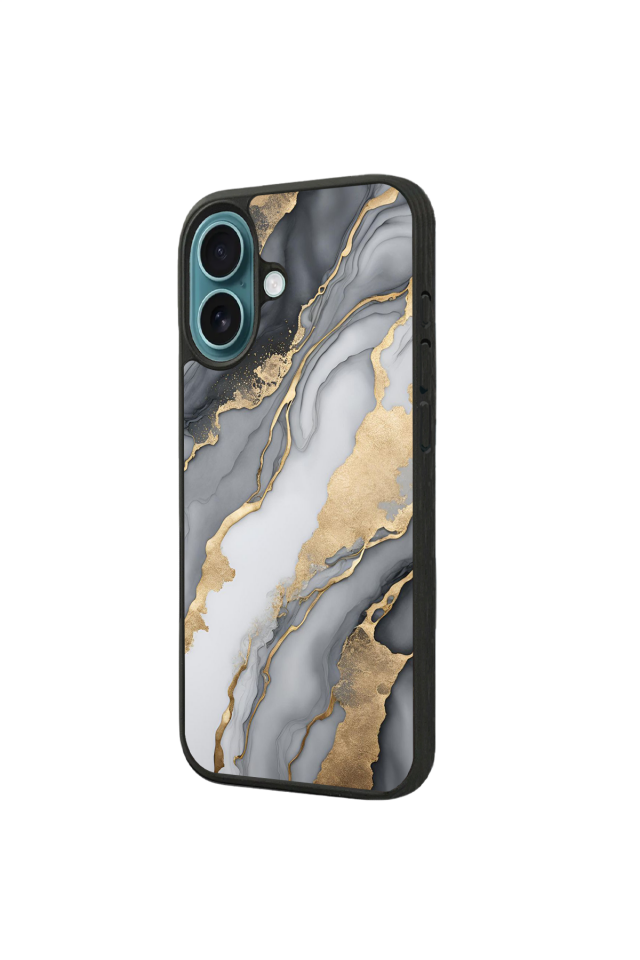 iPhone 16 Uyumlu Mermer Marble Tasarımlı Glossy Premium Kılıf