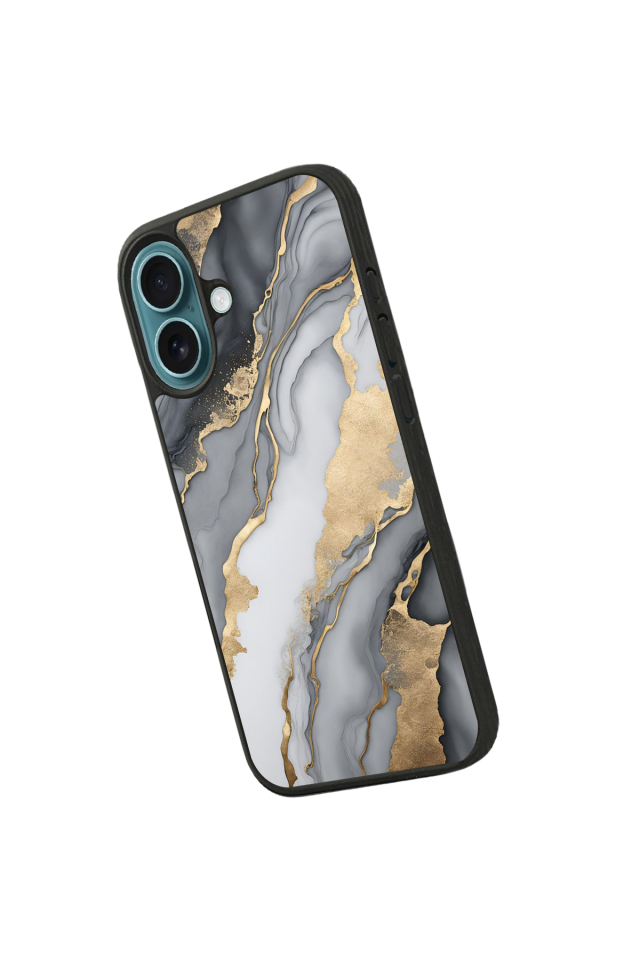 iPhone 16 Uyumlu Mermer Marble Tasarımlı Glossy Premium Kılıf