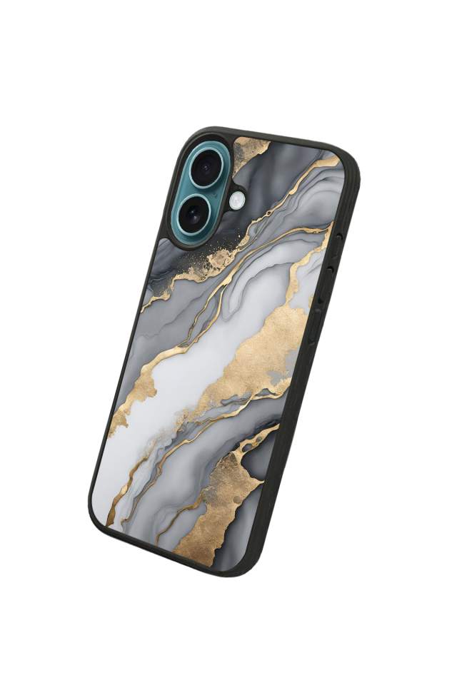 iPhone 16 Uyumlu Mermer Marble Tasarımlı Glossy Premium Kılıf