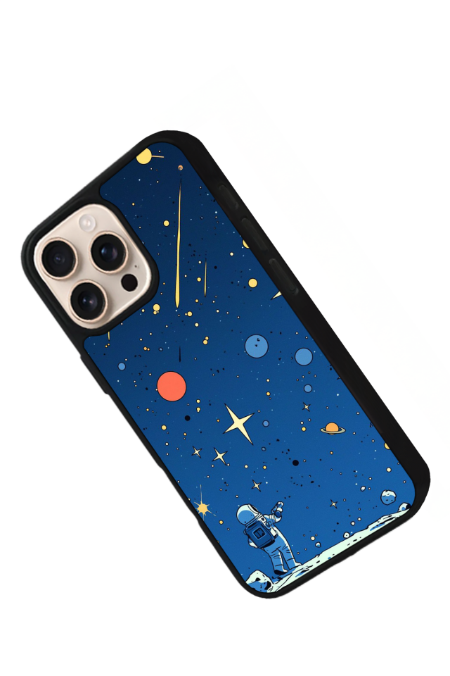 iPhone 15 Pro Max Uyumlu Uzay Tasarımlı Glossy Premium Kılıf