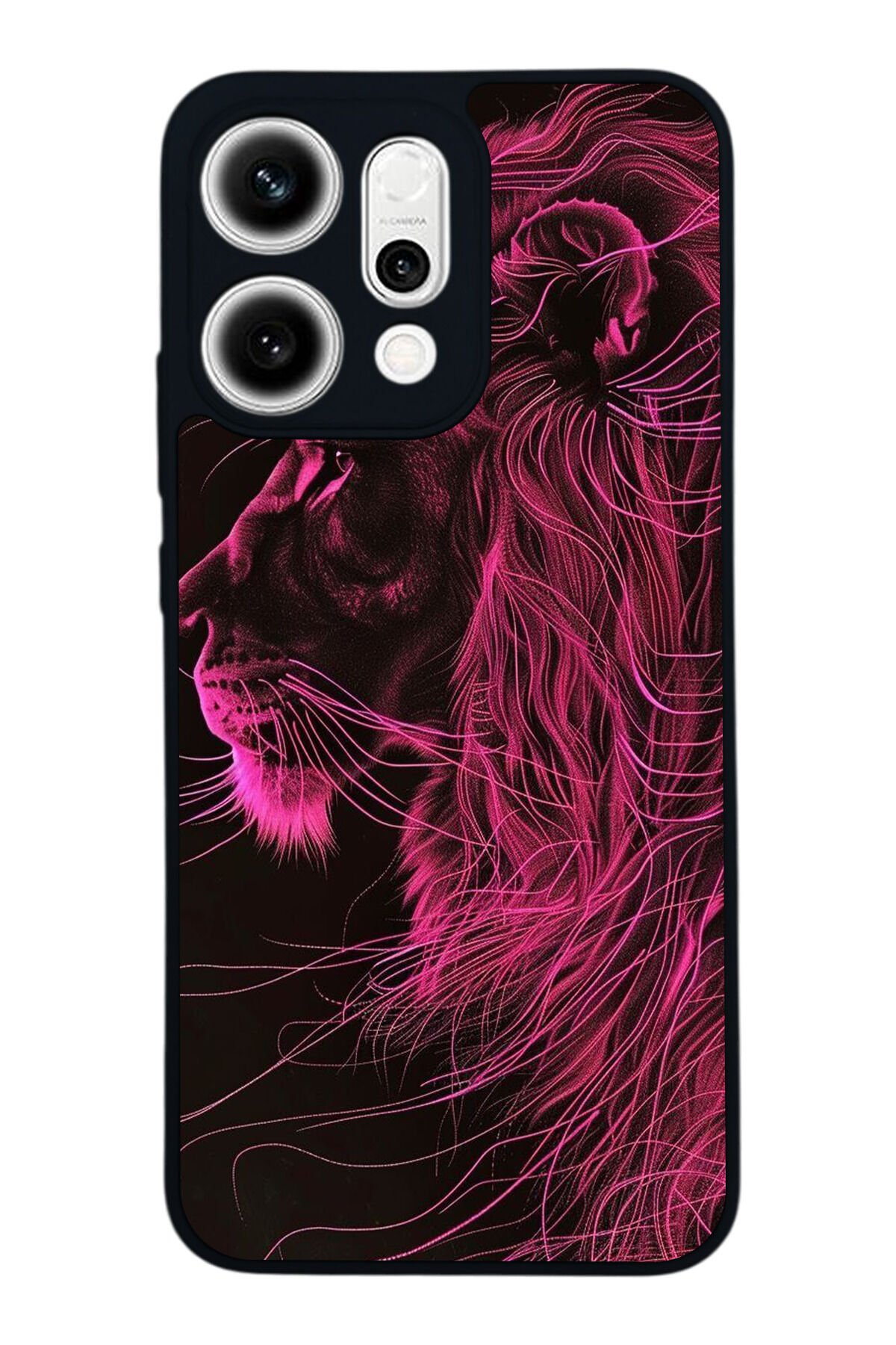 Oppo Reno 14 Uyumlu Aslan Tasarımlı Glossy Premium Kılıf