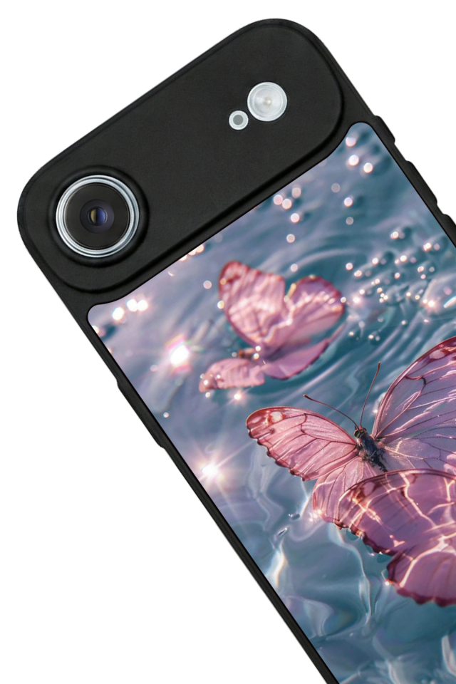 iPhone 17 Air Uyumlu Kelebek Tasarımlı Glossy Premium Kılıf