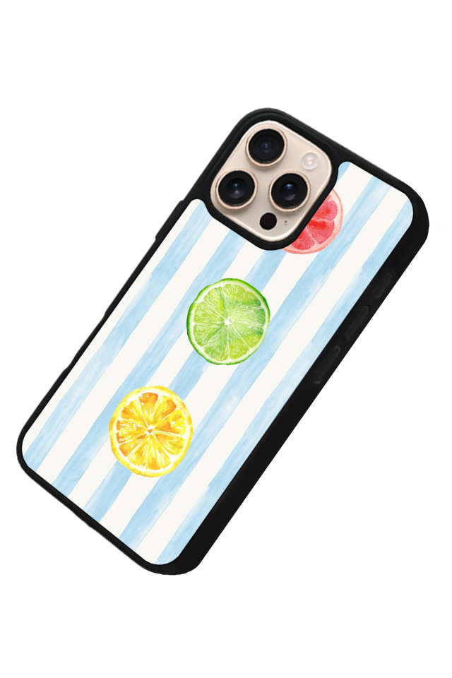 iPhone 15 Pro Uyumlu Limon Tasarımlı Glossy Premium Kılıf