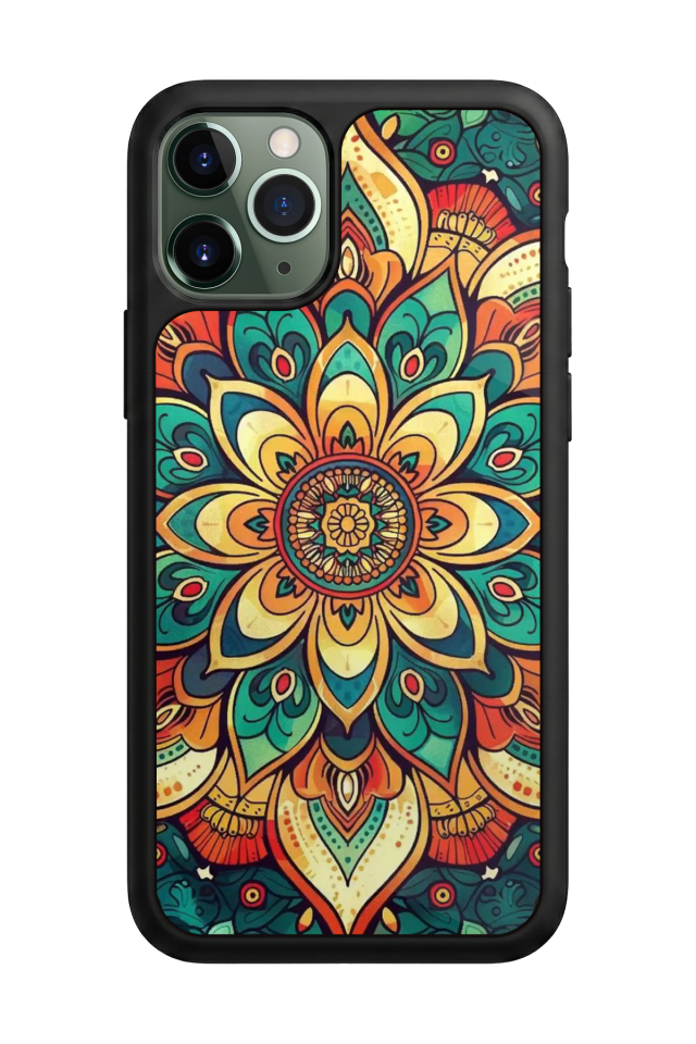 iPhone 11 Pro Max Uyumlu Mandala Tasarımlı Glossy Premium Kılıf